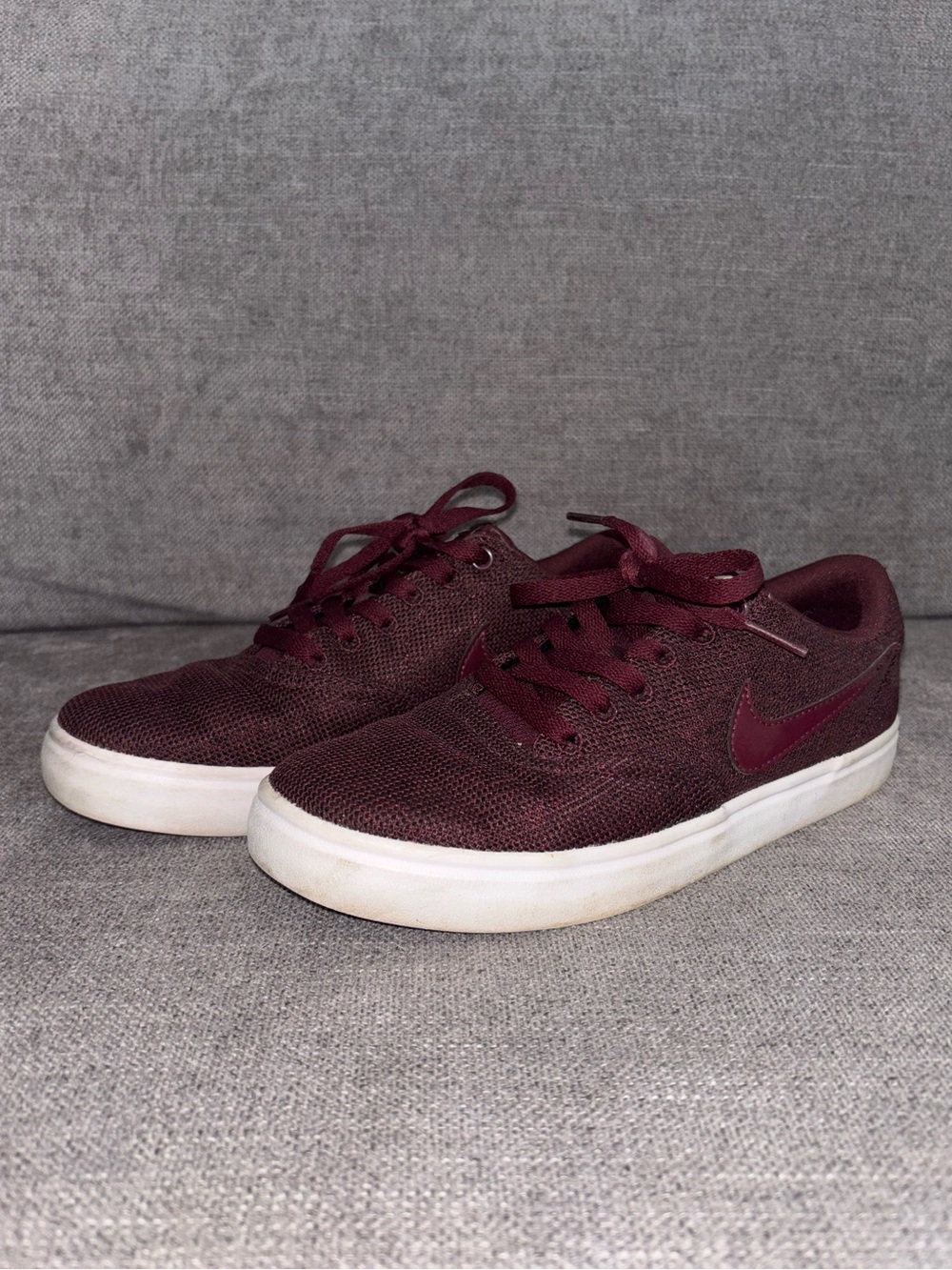 🍇Nike SB Check Solarsoft women's maroon skateboarding sneakers